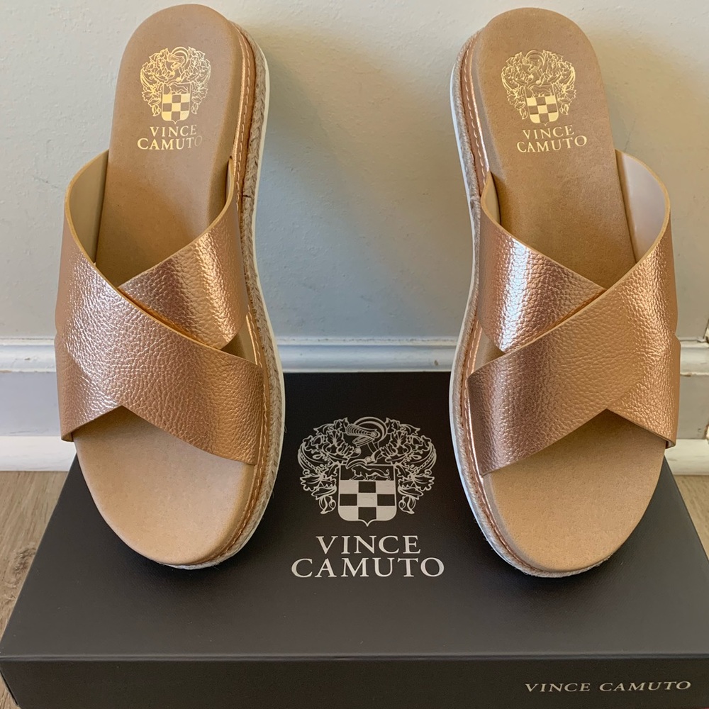 Vince Camuto Rickert Slide Rose Gold Sz 7.5 - Picture 2 of 7